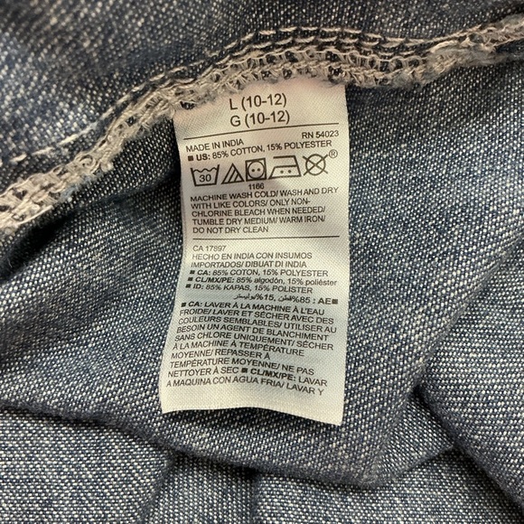 Old Navy Long Sleeve Belted Denim Dress Girls Sz 10/12 - Picture 3 of 4